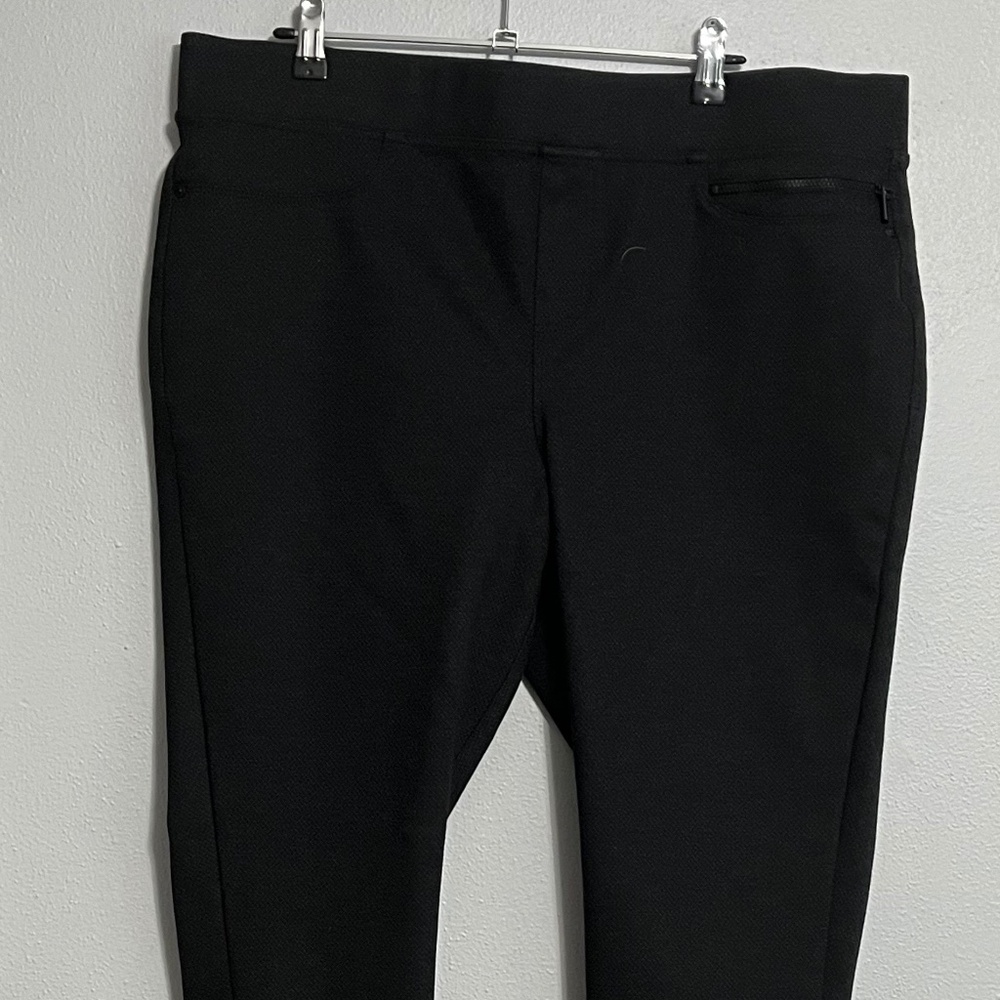 DKNY Black Charcoal Stretch Pull On Slim Pants Women's XL